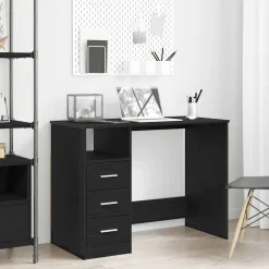 vidaXL Bureau met lades 102x50x76 cm bewerkt hout zwart eikenkleur