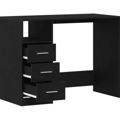vidaXL Bureau met lades 102x50x76 cm bewerkt hout zwart eikenkleur
