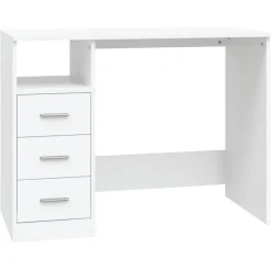vidaXL Bureau met lades 102x50x76 cm bewerkt hout wit