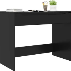 vidaXL Bureau met lade Zwart 100 x 50 x 78 cm Geconstrueerd hout