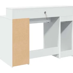 vidaXL Bureau met LED-verlichting 120x55x91 cm bewerkt hout wit