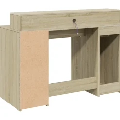 vidaXL Bureau met LED-verlichting 120x55x91 cm hout sonoma eikenkleur