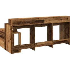 vidaXL Bureau met LED-verlichting 200x104x91 cm bewerkt hout oud hout
