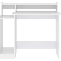 vidaXL Bureau met LED-verlichting 97x45x90 cm bewerkt hout wit