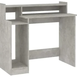 vidaXL Bureau met LED-verlichting 97x45x90 cm bewerkt hout betongrijs