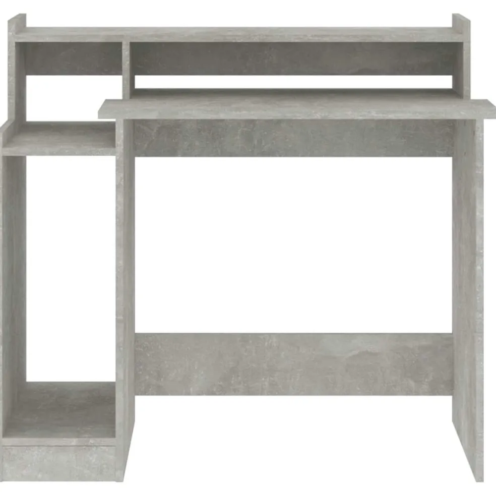 vidaXL Bureau met LED-verlichting 97x45x90 cm bewerkt hout betongrijs