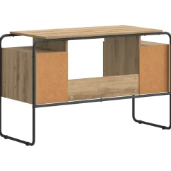 vidaXL Bureau met opbergruimte Artisanaal eiken 120 x 50.5 x 75.5 cm