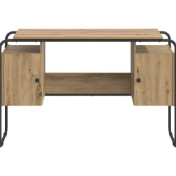 vidaXL Bureau met opbergruimte Artisanaal eiken 120 x 50.5 x 75.5 cm