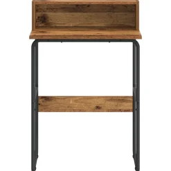vidaXL Bureau met opbergruimte Oud hout 60 x 50 x 91 cm