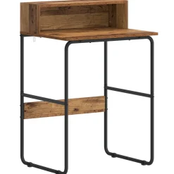 vidaXL Bureau met opbergruimte Oud hout 60 x 50 x 91 cm