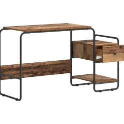 vidaXL Bureau met opbergruimte Oud hout 131,5 x 50 x 75,5 cm