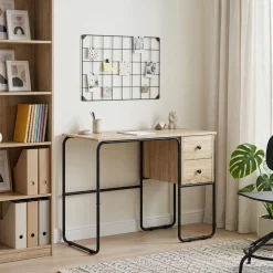 vidaXL Bureau met opbergruimte Sonoma Eiken 100 x 50 x 75 cm