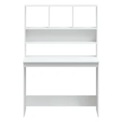vidaXL Bureau met schappen 102x45x148 cm bewerkt hout wit