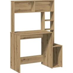 vidaXL Bureau met schappen 100x45x140 cm bewerkt hout artisanaal eiken