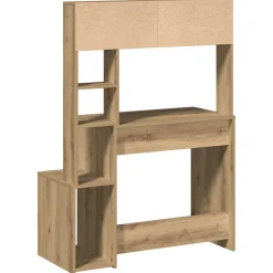 vidaXL Bureau met schappen 100x45x140 cm bewerkt hout artisanaal eiken
