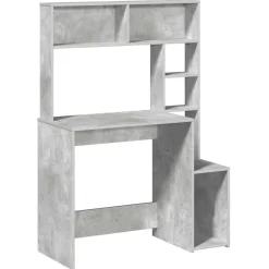 vidaXL Bureau met schappen 100x45x140 cm bewerkt hout betongrijs