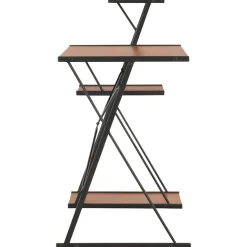 vidaXL Bureau met schap 116x50x93 cm zwart en bruin
