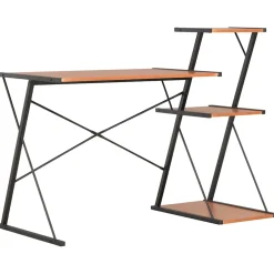 vidaXL Bureau met schap 116x50x93 cm zwart en bruin