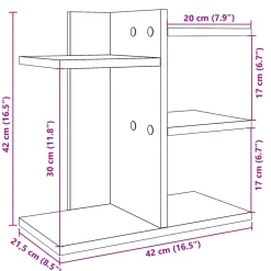 vidaXL Bureau organiser 42x21,5x42 cm bewerkt hout zwart