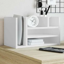 vidaXL Bureau organiser 44,5x24x25 cm bewerkt hout wit
