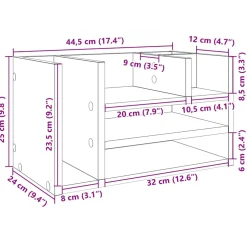 vidaXL Bureau organiser 44,5x24x25 cm bewerkt hout wit