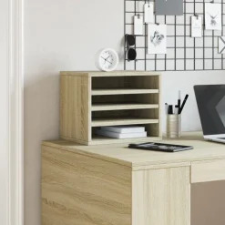 vidaXL Bureau organiser 42x21,5x42 cm bewerkt hout grijs sonoma eiken