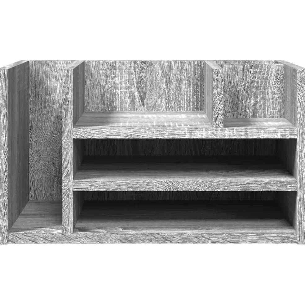 vidaXL Bureau organiser 44,5x24x25 cm bewerkt hout grijs sonoma eiken