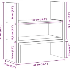 vidaXL Bureau organiser 40x17x41 cm bewerkt hout sonoma eikenkleurig