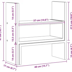 vidaXL Bureau organiser 40x17x41 cm bewerkt hout gerookt eikenkleur