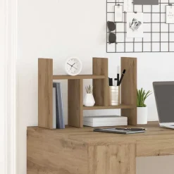 vidaXL Bureau Organizer Artisanaal eiken 34,5 x 15,5 x 35,5 cm
