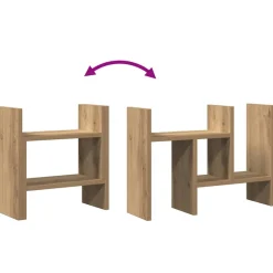 vidaXL Bureau Organizer Artisanaal eiken 34,5 x 15,5 x 35,5 cm