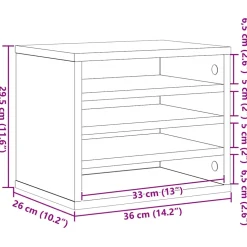 vidaXL Bureau Organizer Oudhout 36 x 26 x 29,5 cm Bewerkt hout