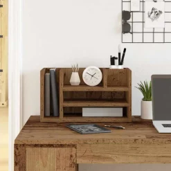vidaXL Bureau Organizer Oud hout 44,5 x 24 x 25 cm Bewerkt hout