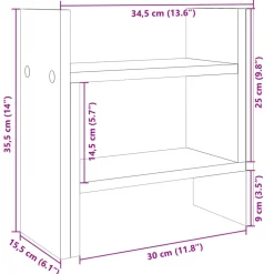 vidaXL Bureau Organizer Sonoma Eiken 34,5 x 15,5 x 35,5 cm