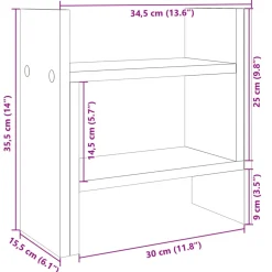 vidaXL Bureau Organizer Wit 34,5 x 15,5 x 35,5 cm Bewerkt hout