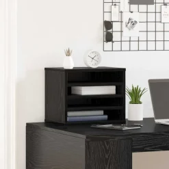 vidaXL Bureau Organizer Zwart eiken 44,5 x 24 x 25 cm Bewerkt hout