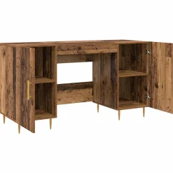 vidaXL Bureau Oud hout Bewerkt hout