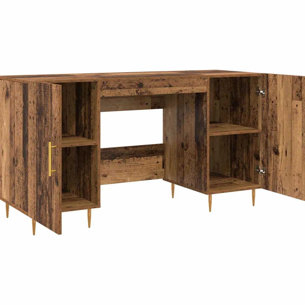 vidaXL Bureau Oud hout Bewerkt hout