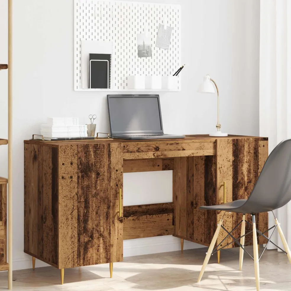 vidaXL Bureau Oud hout Bewerkt hout