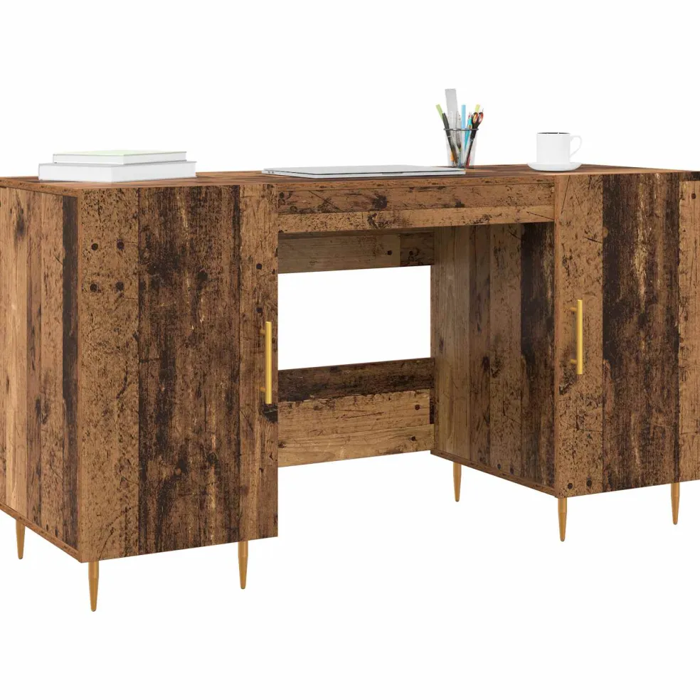 vidaXL Bureau Oud hout Bewerkt hout