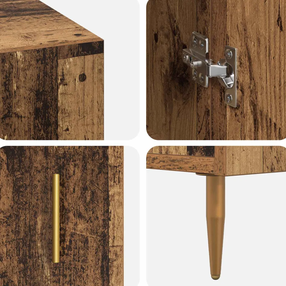 vidaXL Bureau Oud hout Bewerkt hout