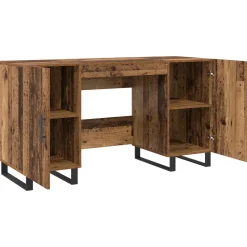 vidaXL Bureau Oud hout Bewerkt hout 140 x 50 x 75 cm