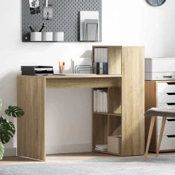 vidaXL Bureau Sonoma Eiken Bewerkt hout 108 x 55 x 103.5 cm