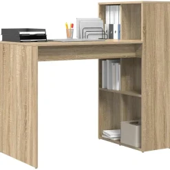 vidaXL Bureau Sonoma Eiken Bewerkt hout 108 x 55 x 103.5 cm