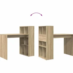 vidaXL Bureau Sonoma Eiken Bewerkt hout 108 x 55 x 103.5 cm