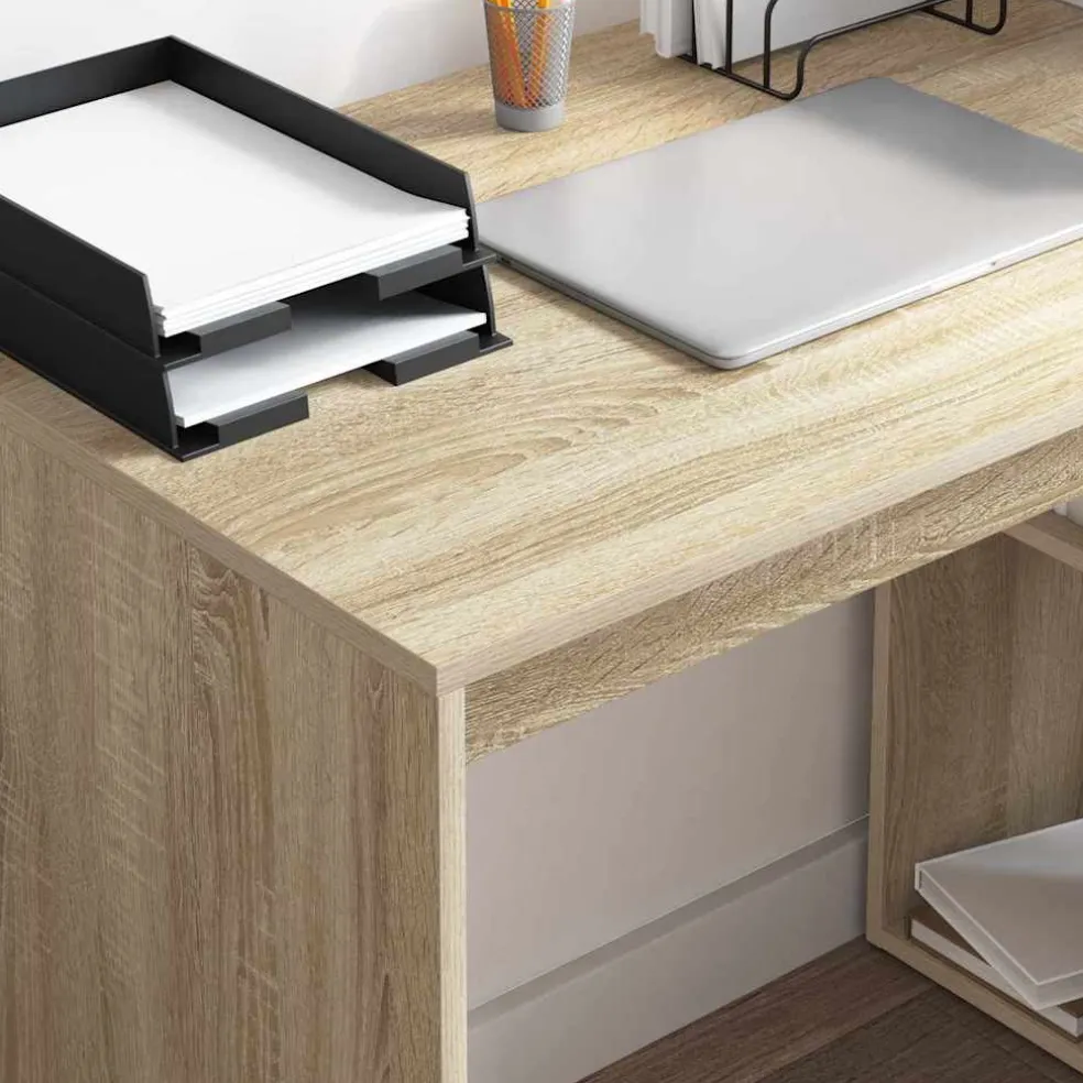 vidaXL Bureau Sonoma Eiken Bewerkt hout 108 x 55 x 103.5 cm