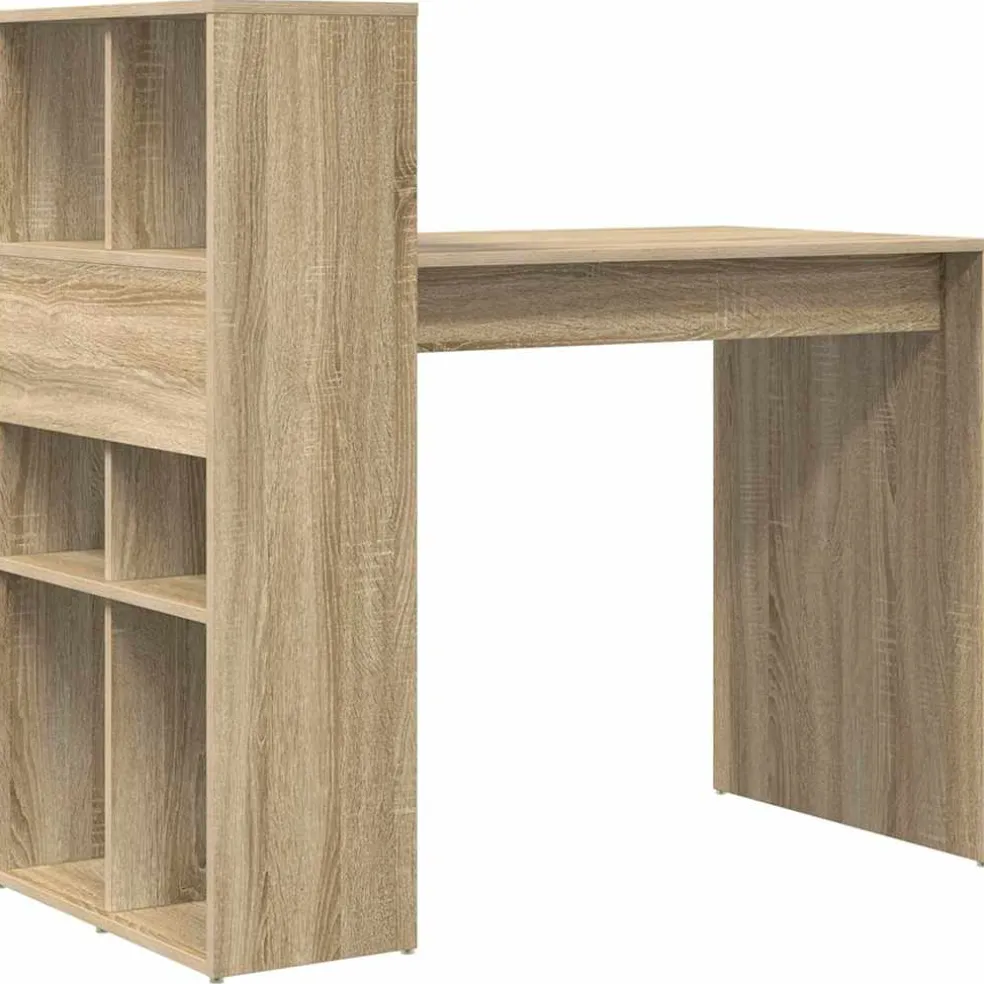 vidaXL Bureau Sonoma Eiken Bewerkt hout 108 x 55 x 103.5 cm