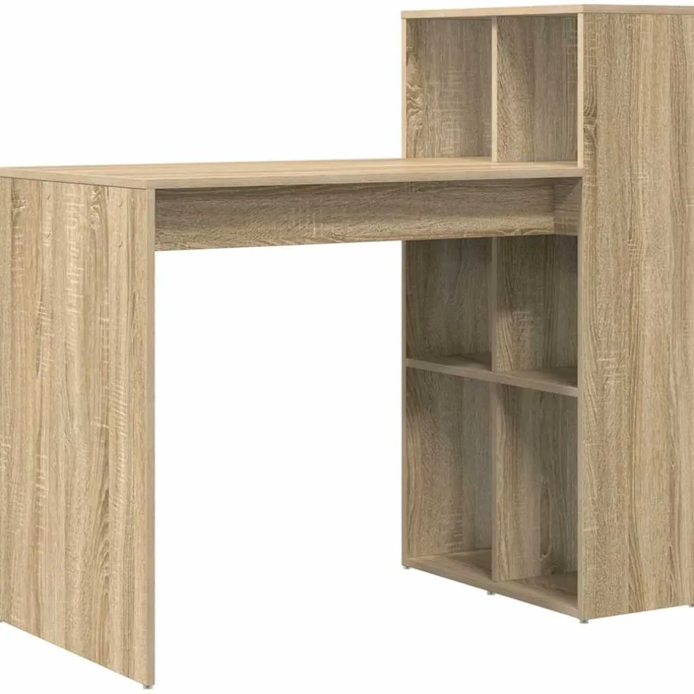 vidaXL Bureau Sonoma Eiken Bewerkt hout 108 x 55 x 103.5 cm