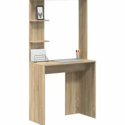 vidaXL Bureau Sonoma Eiken Bewerkt hout 78,5 x 37 x 154,5 cm