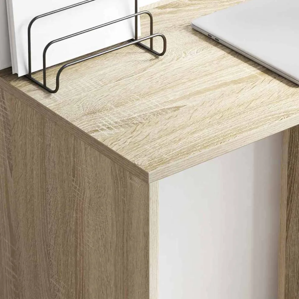 vidaXL Bureau Sonoma Eiken Bewerkt hout 78,5 x 37 x 154,5 cm